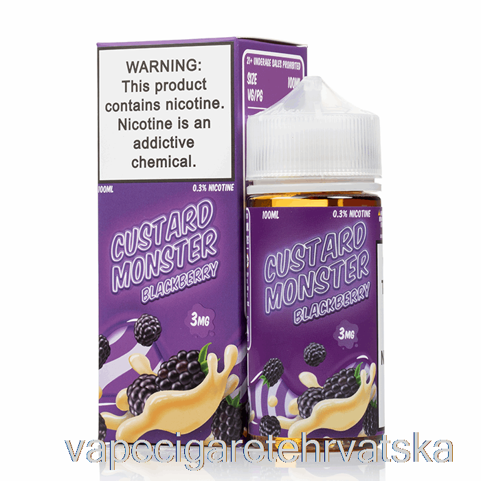Vape Cigarete Blackberry - Custard Monster - 100ml 3mg